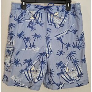 Vintage Polo‎ Sport Ralph Lauren Swim Trunks Mens Size Large Blue Swimsuit Boat